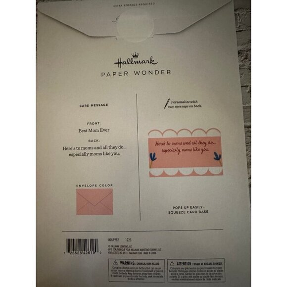 Mothers‎ Day - Hallmark Paper Wonder Pop-up card with envelope, light and music - Picture 2 of 4